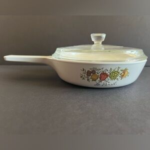Vintage Corning Ware 6 1/2 In Spice Of Life Skillet With Lid Le Persil